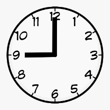 Black clock face with white background
